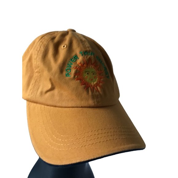Power Trip Energy Orange Green Adjustable Cap Hat Lid Sunshine Vintage - Picture 6 of 8